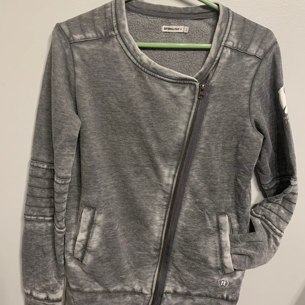 ❣️2/$36 Sheila Kelley S Factor NY Pole Spenglish Warm Up Sweater Jacket SM